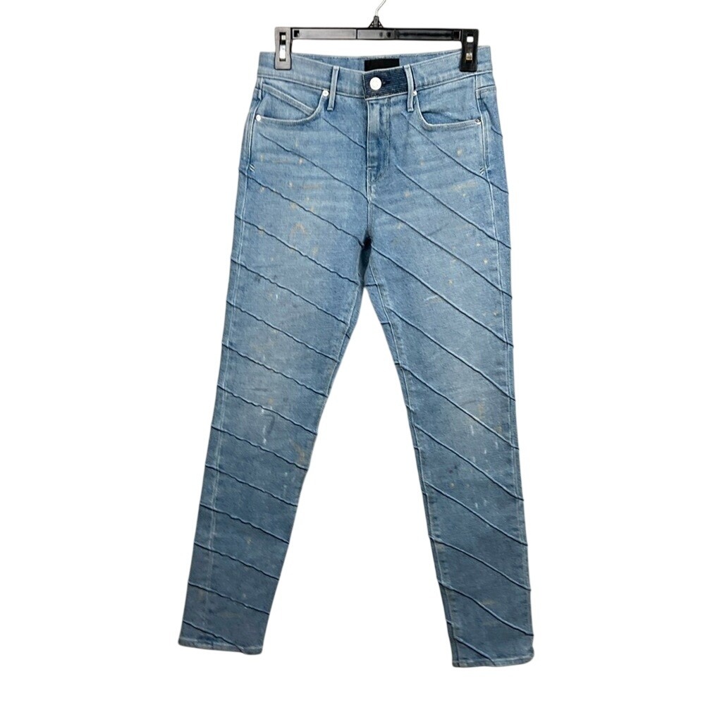 NWT RtA Madrid Blue Spill High Rise Skinny Crop Women's Jeans Size 25